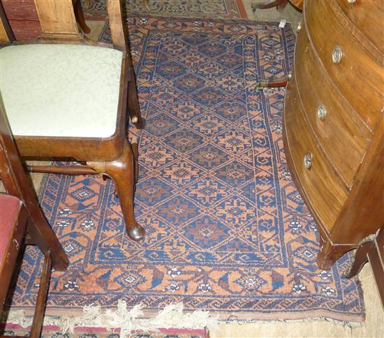 Afghan blue ground rug(-)